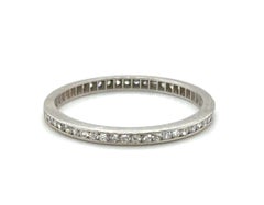 Art Deco Mined Eternity Band 1ct Diamond Original 1930s Platinum Ring Size 7.25