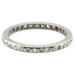 Anillo de eternidad Art Déco con diamante de 0,50 ct Original de los años 30 Anillo de platino talla 6