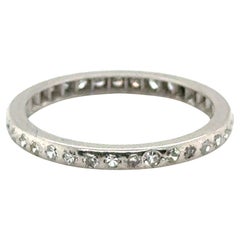 Art Deco Mined Eternity Band .50ct Diamond Original 1930s Platinum Ring Size 6