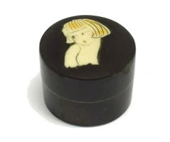 Art Deco Miniature Bakelit Puderdose, um 1930