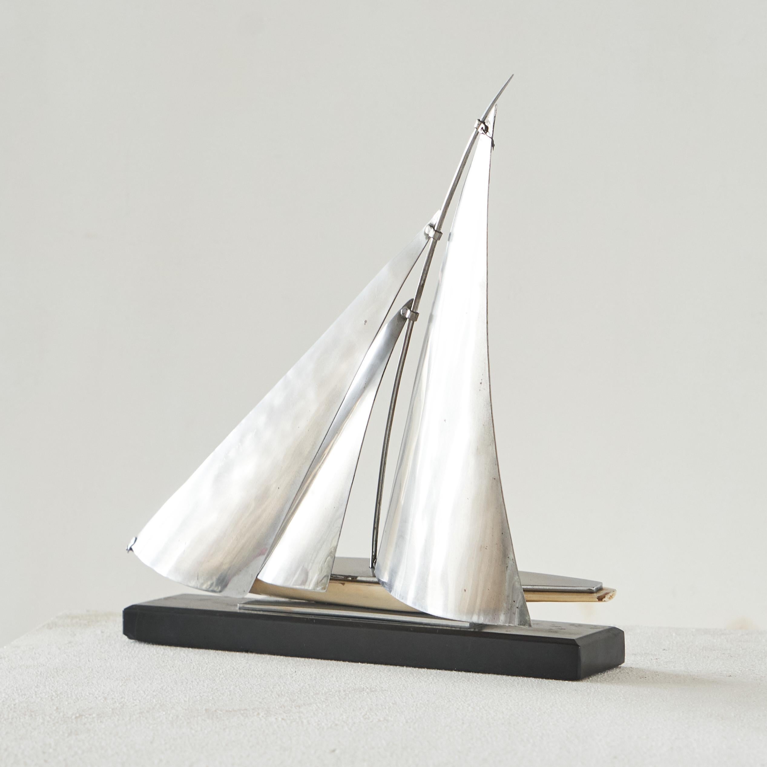 Hand-Crafted Art Deco Miniature 'Dragon' Sailing Boat For Sale
