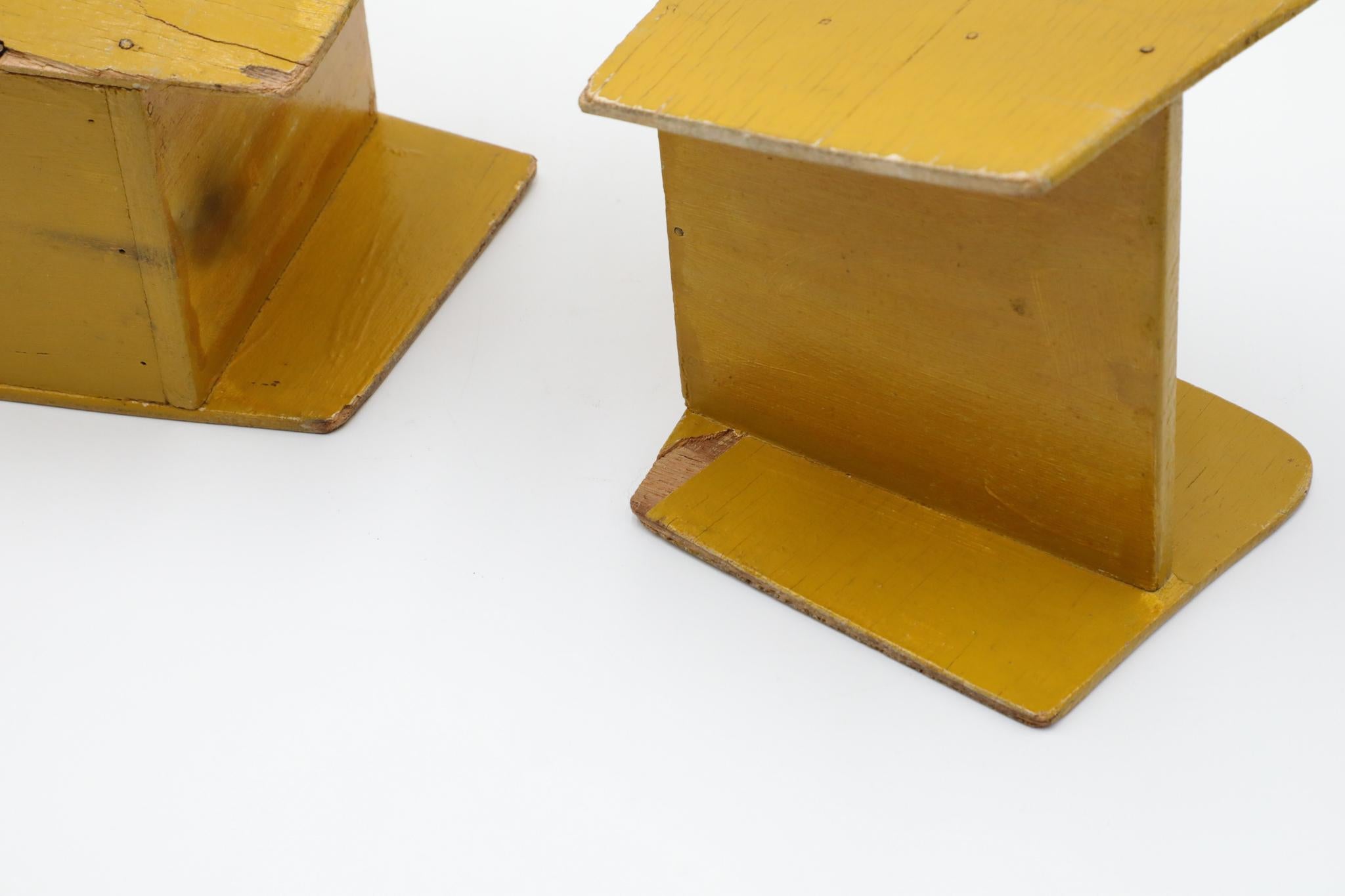 Art Deco Miniature Furniture Set Painted in Yellow For Sale 14