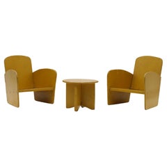 Ensemble de meubles Art Déco Miniature peints en jaune