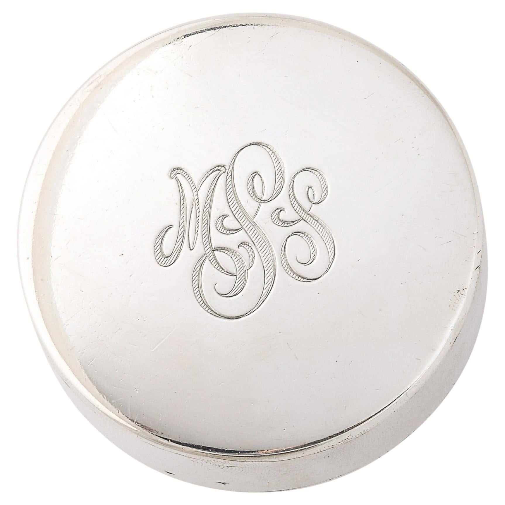Art Deco Minimal Sterling Silver Pill Box