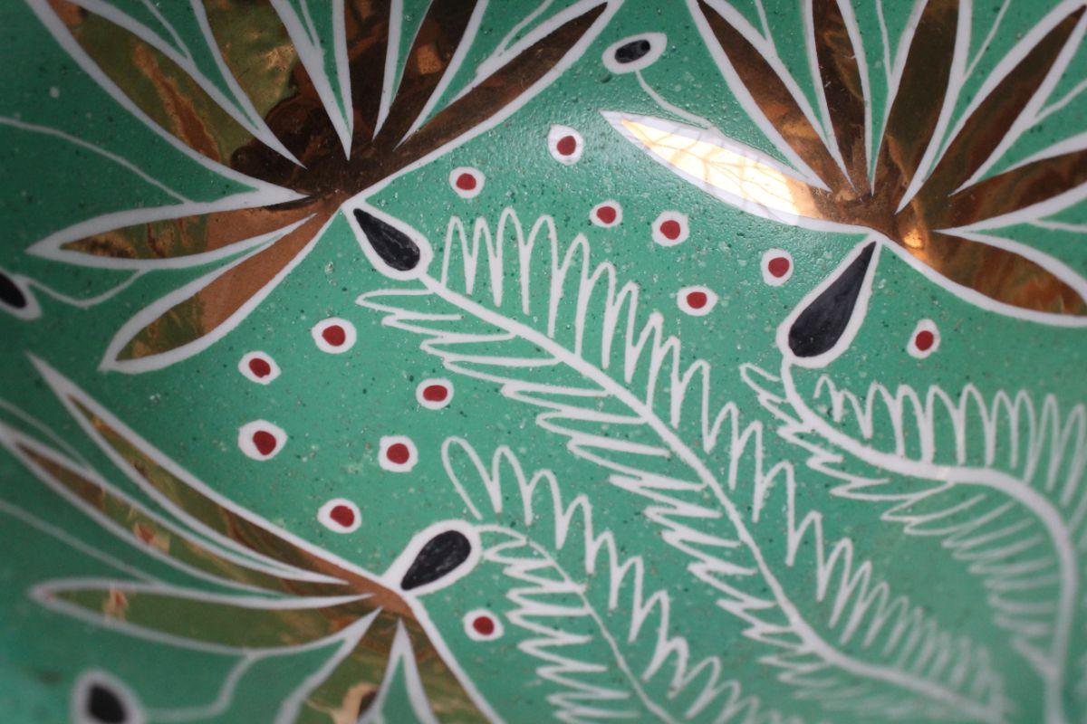 Art-déco-Schale aus mintgrüner und blattgoldener Keramik von Waylande Gregory im Angebot 7