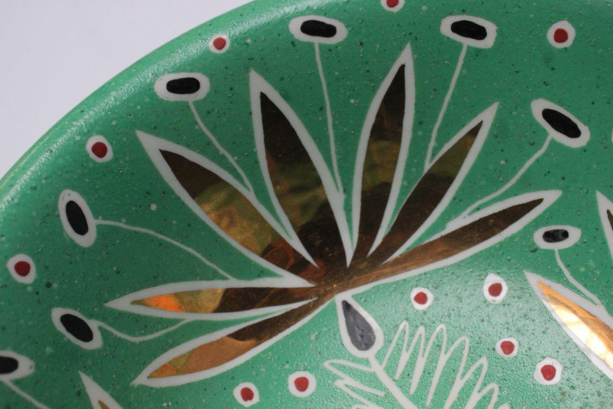 Bol en céramique Art Déco vert menthe et feuille d'or de Waylande Gregory en vente 7