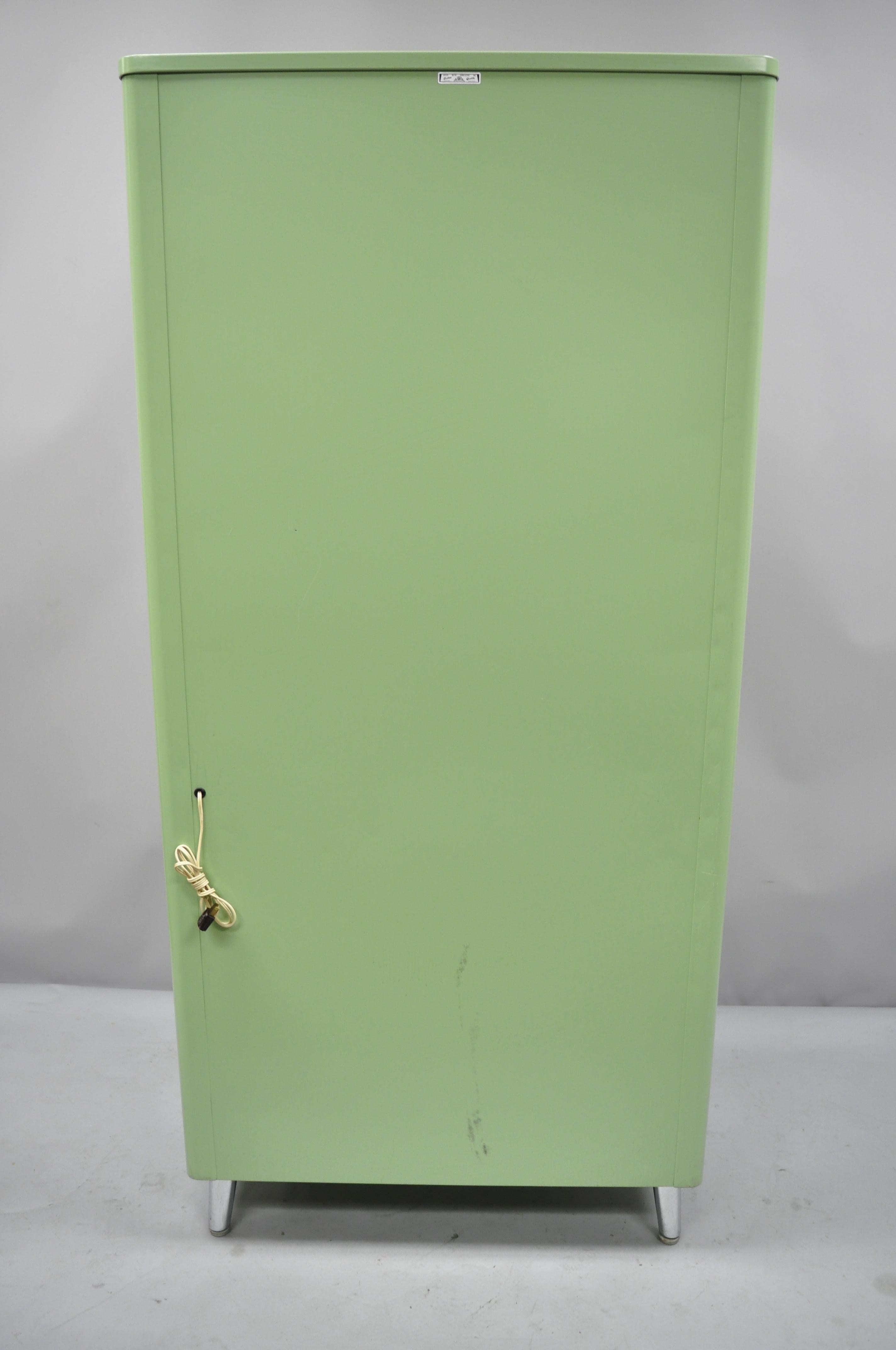 Art Deco Mint Green Steel Metal Dental Cabinet Display by United Metal 2