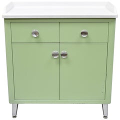 Art Deco Mint Green Steel Metal Dental Medical Cabinet by United Metal