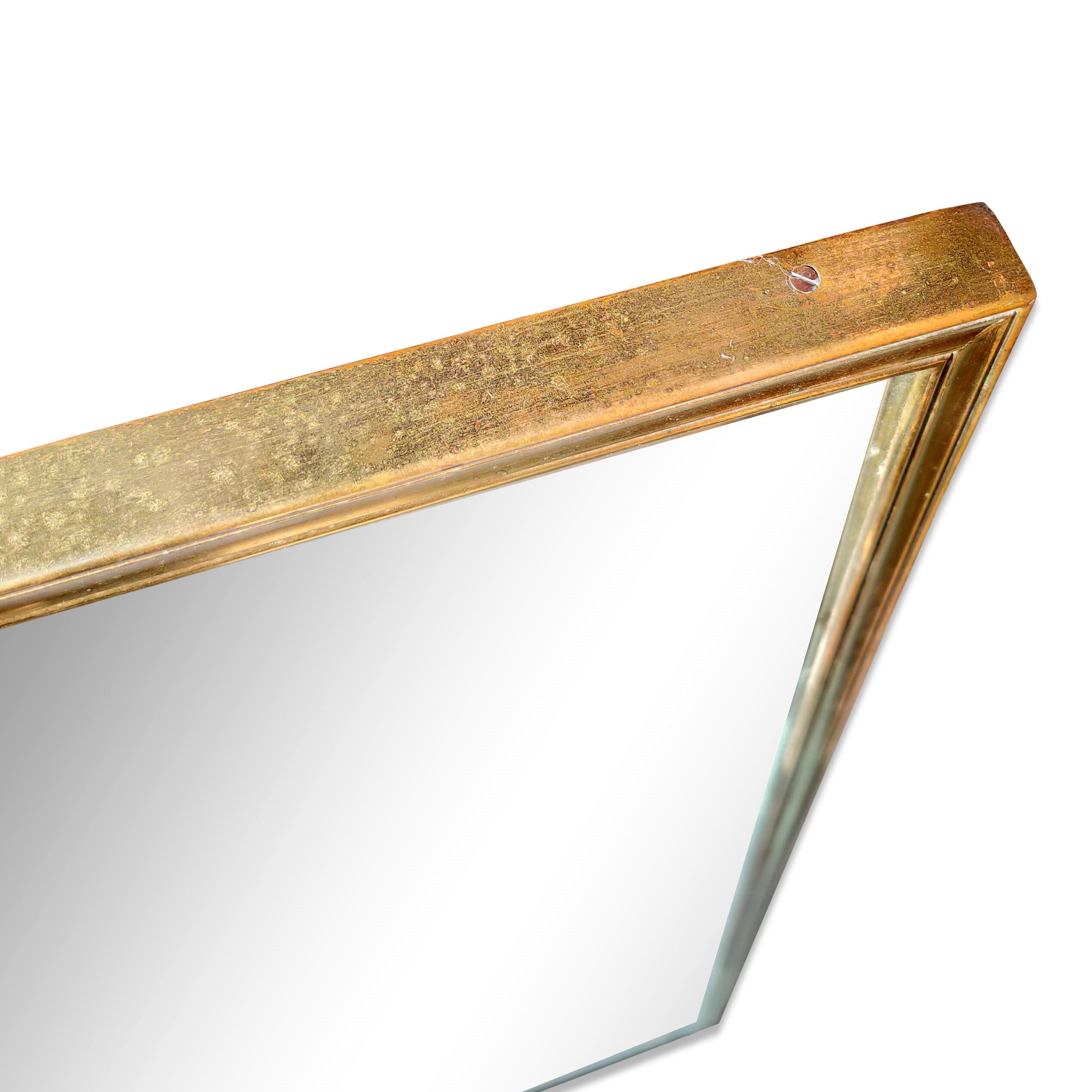 Brass Art Deco Mirror by André Arbus, France, 1940's