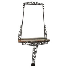 Antique Art Deco Mirror console in the manner by Edgar Brandt
