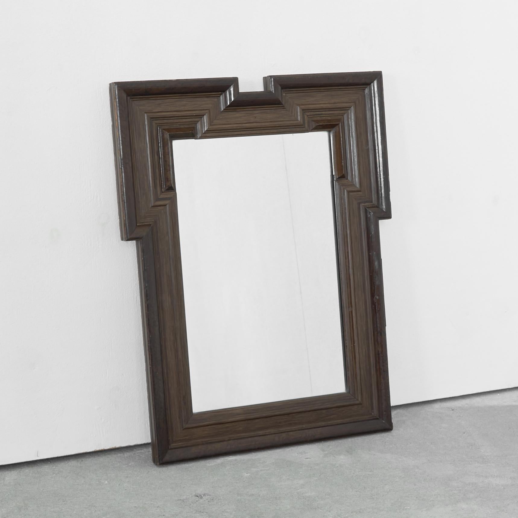 European Art Deco Mirror in Carved Wood 1930s For Sale