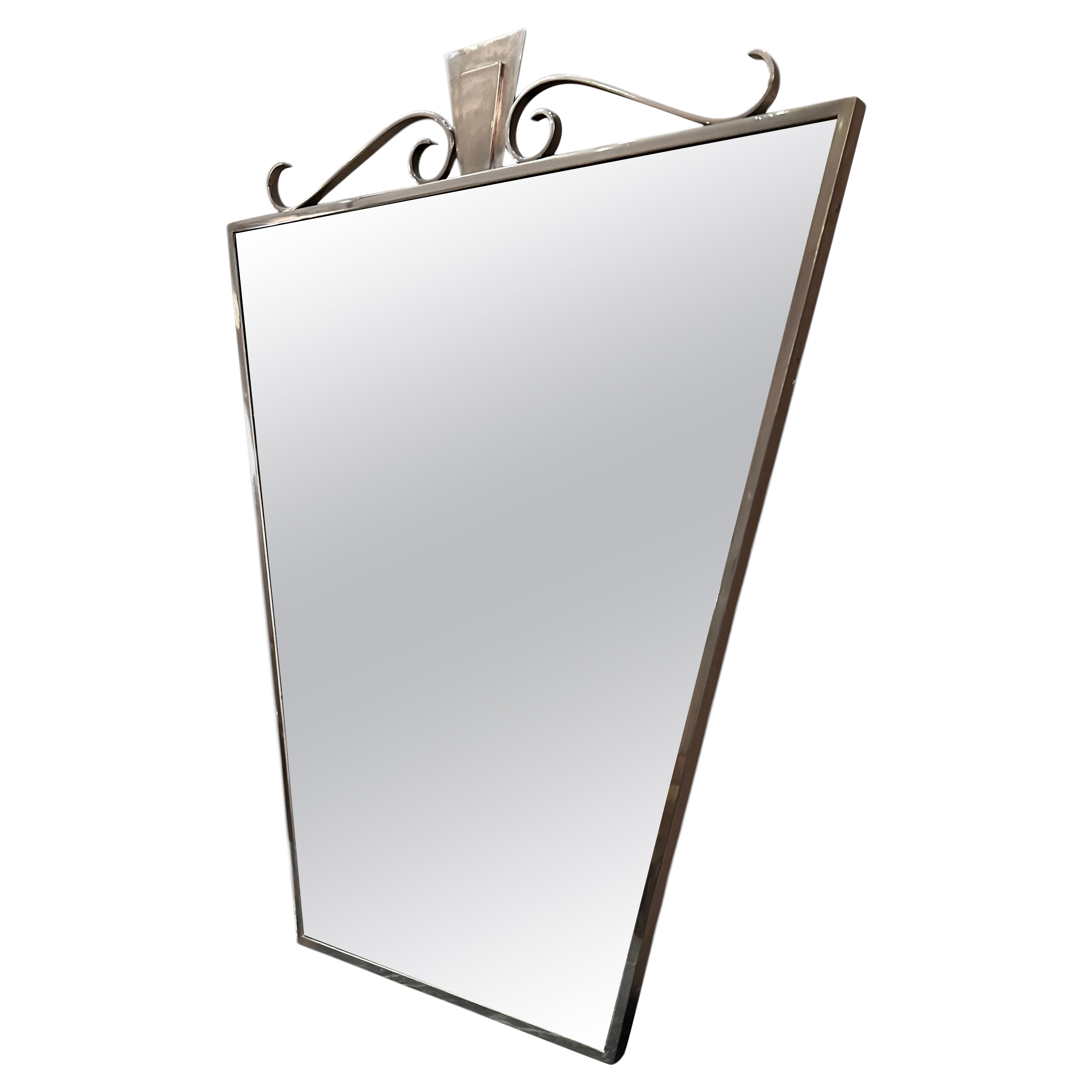 Art Deco Mirror in chrome and mirror, Year: 1920, France