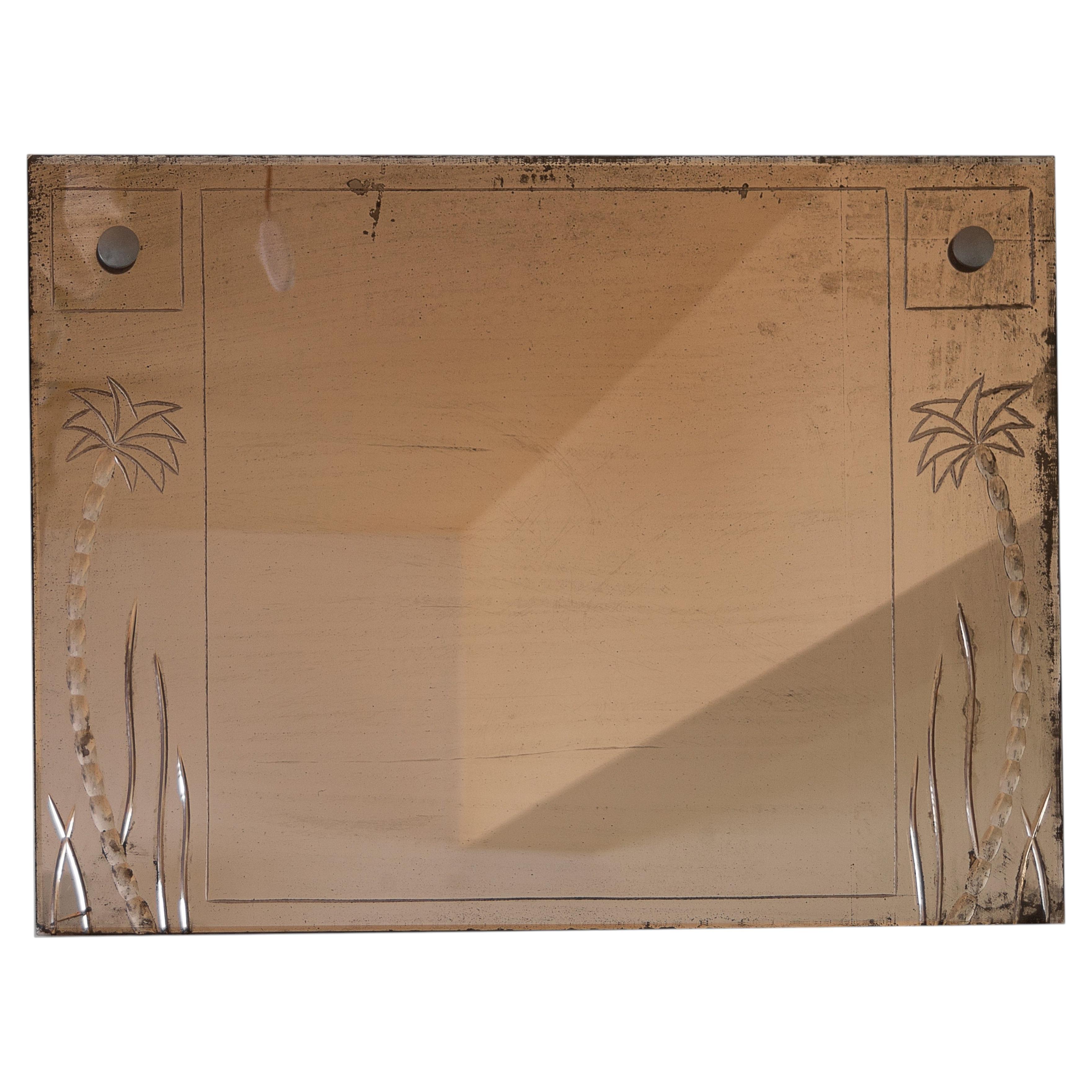 Specchio Art Deco Mirror in cromo e specchio, Anno: 1920, Francia