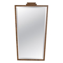 Art Deco Mirror in Flaming Birch, Finland 1920-30s