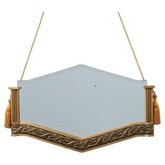 Art Deco Mirror aus vergoldetem Holz, Belgien ca. 1920