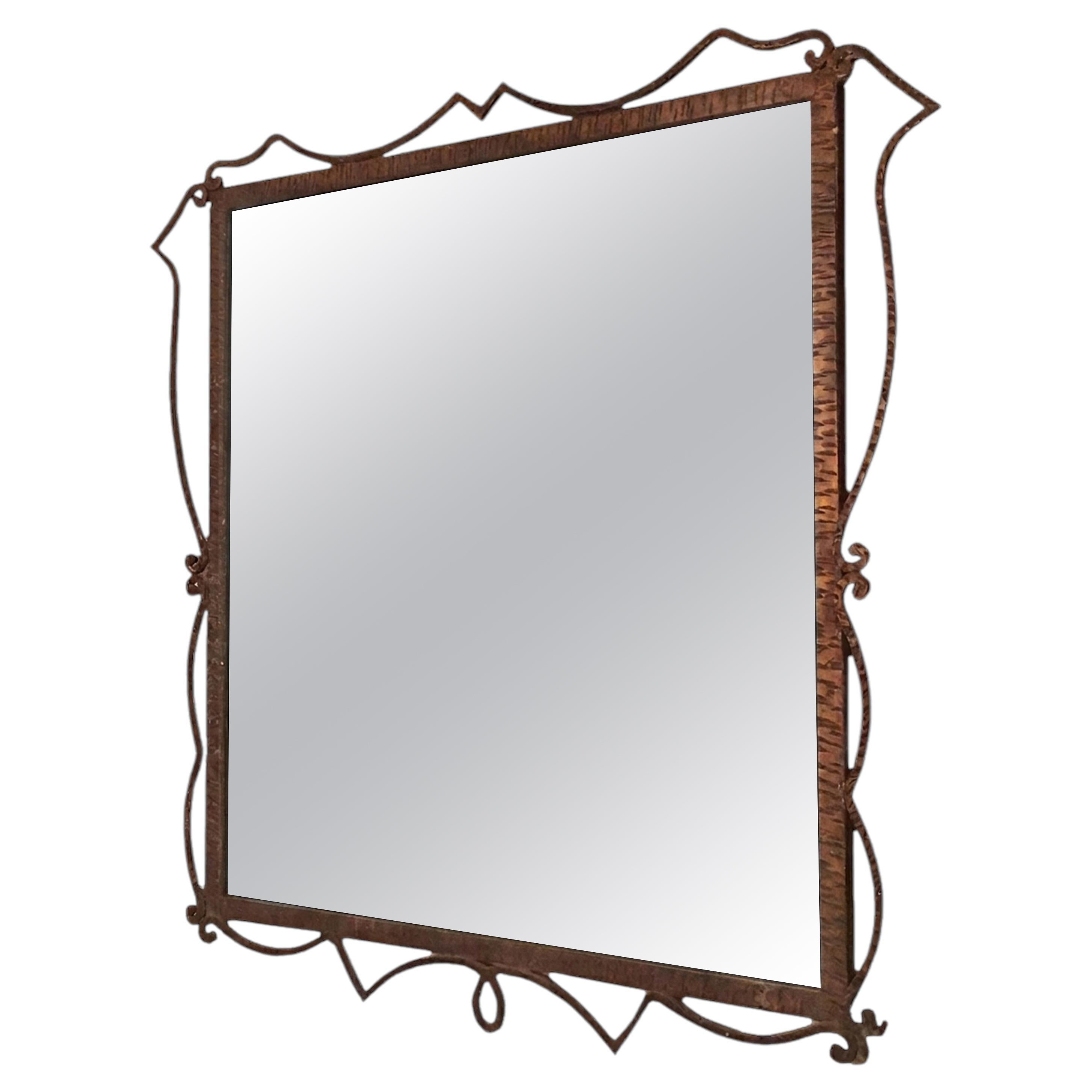 Art Deco Mirror in Eisen, Jahr: 1920, Frankreich im Angebot