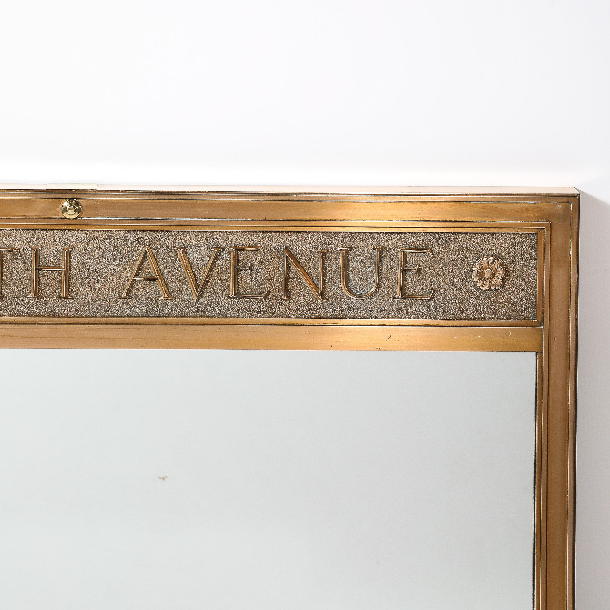 Art Deco Mirror in Rectilinear Bronze from 114 Fifth Avenue In Excellent Condition In New York, NY