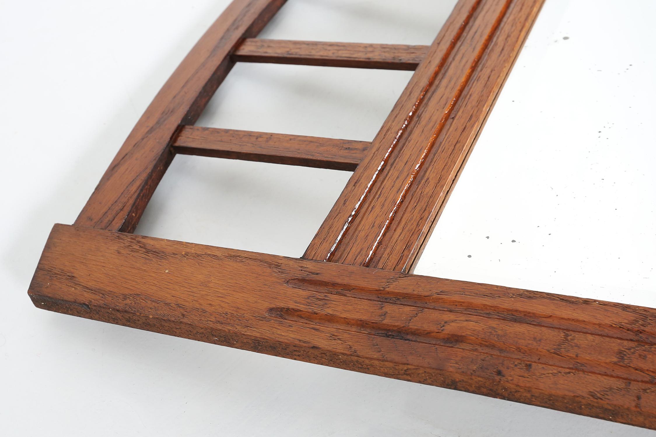 Miroir Art déco en bois massif avec miroir découpé à facettes, années 1930 en vente 3