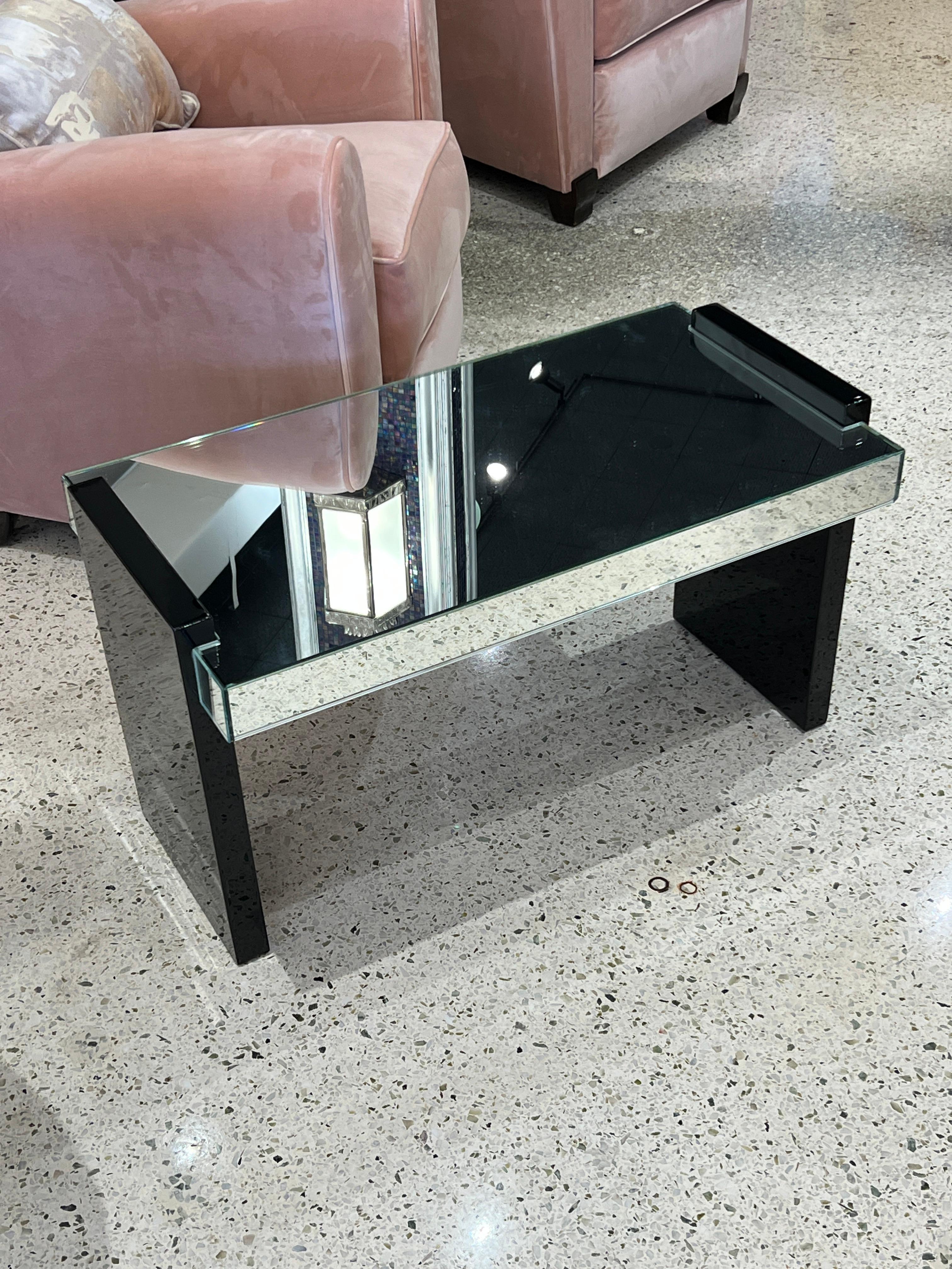 French Art Deco Mirror Side Table by Jacques Adnet For Sale