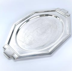 Art Deco Mirror Tray, silver plated, France, 1930s