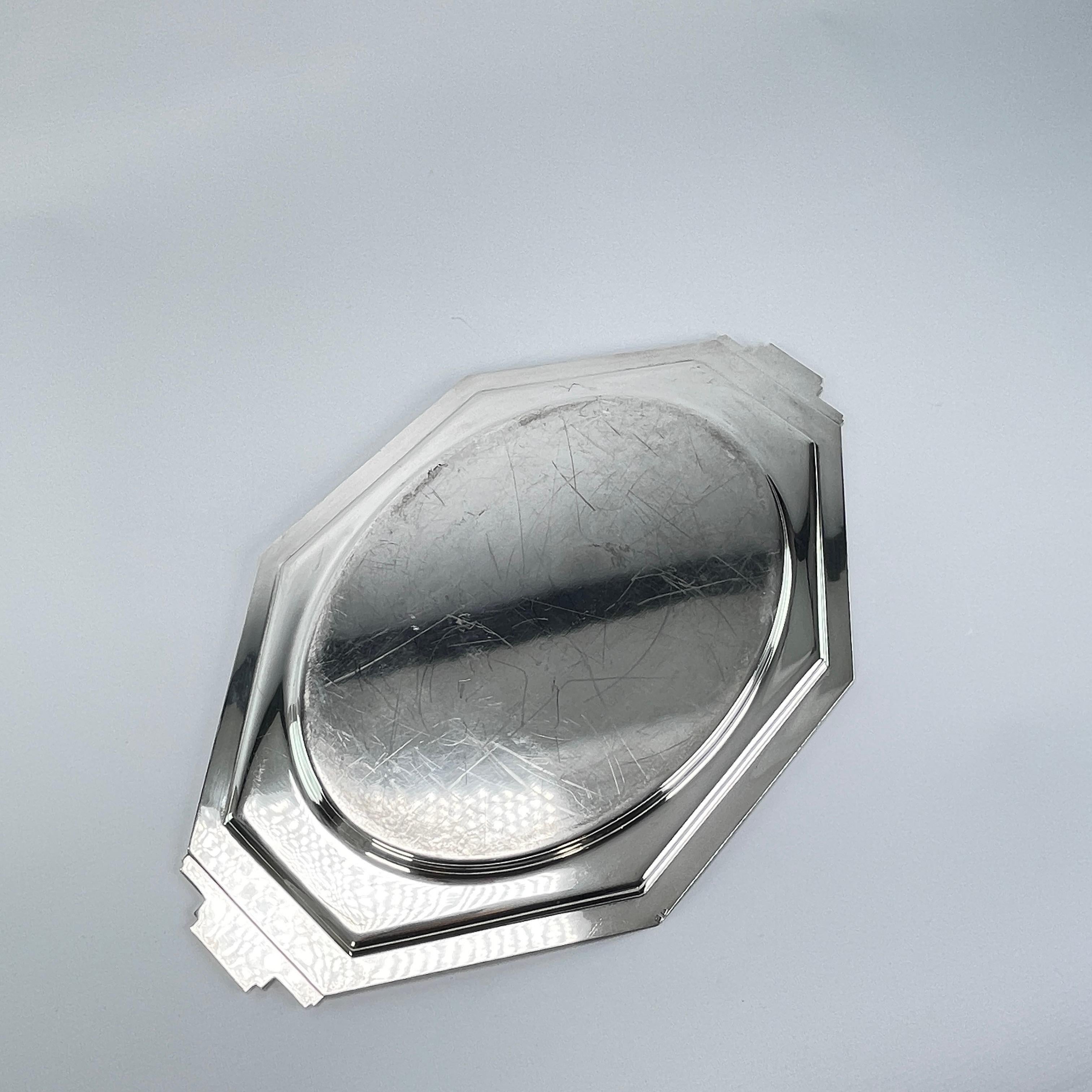 Art Deco Mirror Tablett, versilbert, Frankreich, 1930er Jahre im Zustand „Gut“ im Angebot in Bingen am Rhein, RP