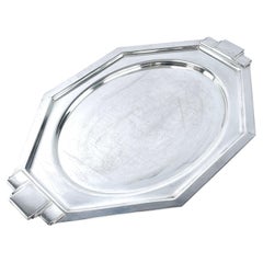 Vintage Art Deco Mirror Tray, silver plated, France, 1930s