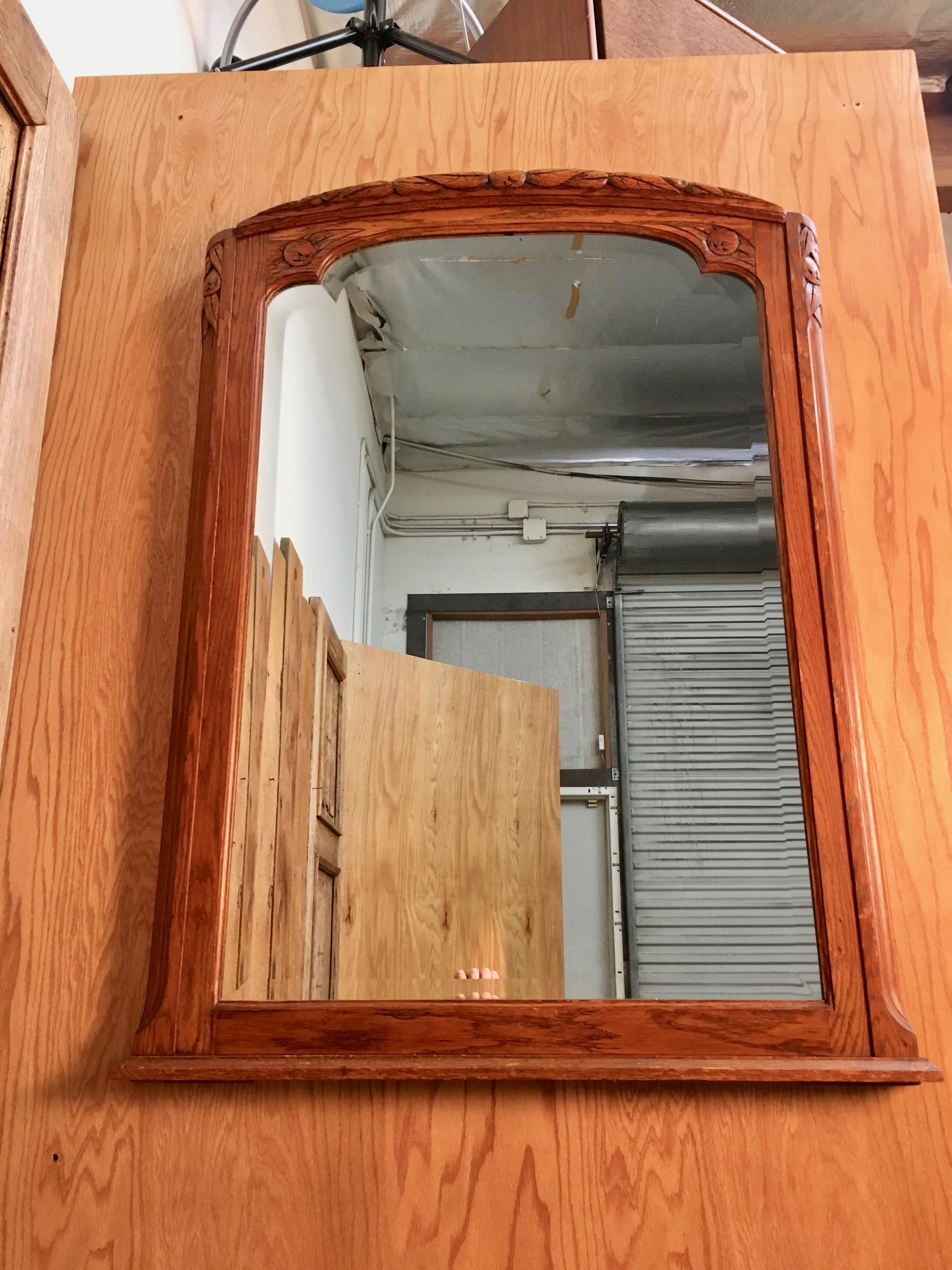 Art Deco Mirror with Carved Foliage 8