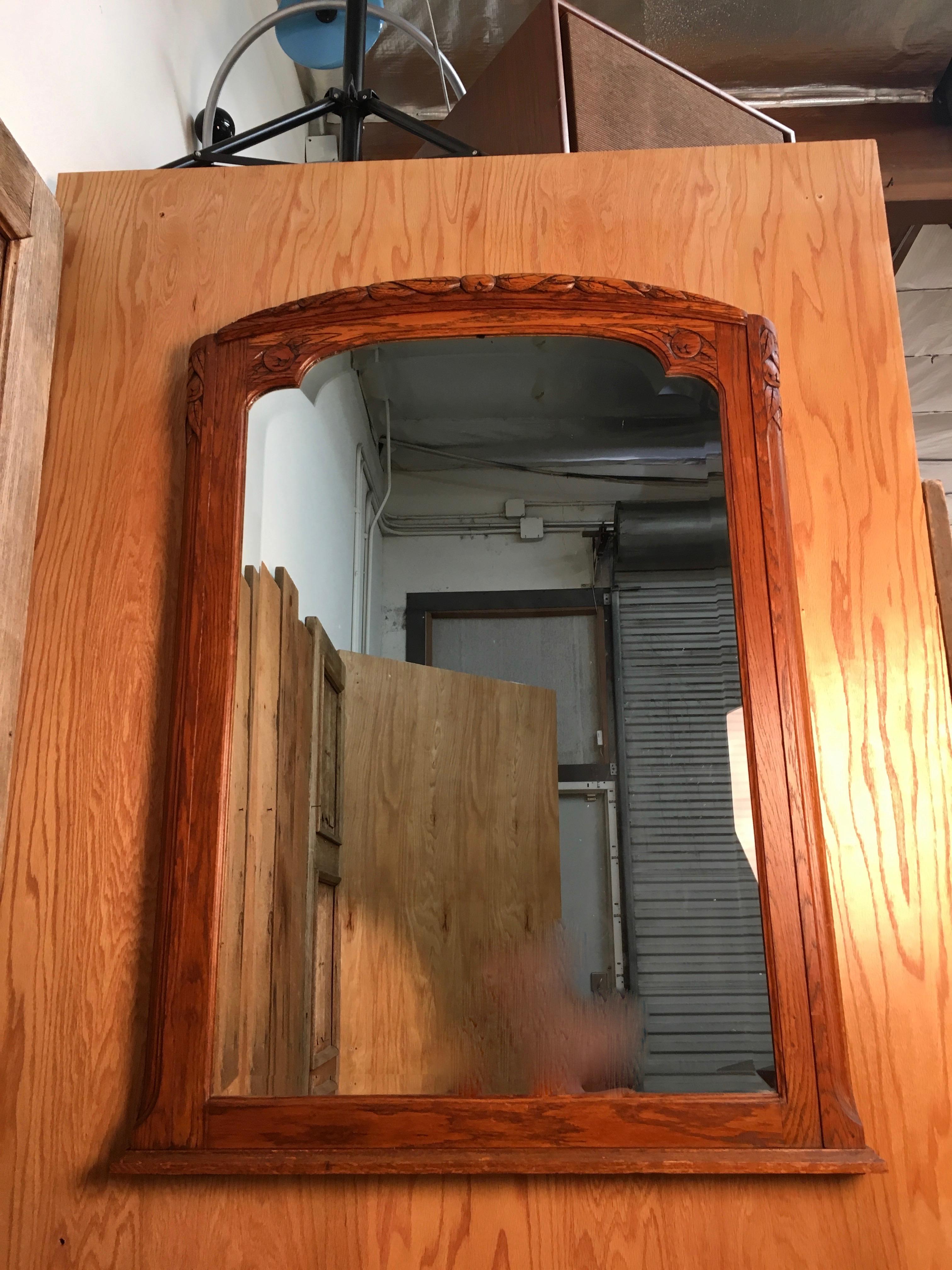 Art Deco Mirror with Carved Foliage 9