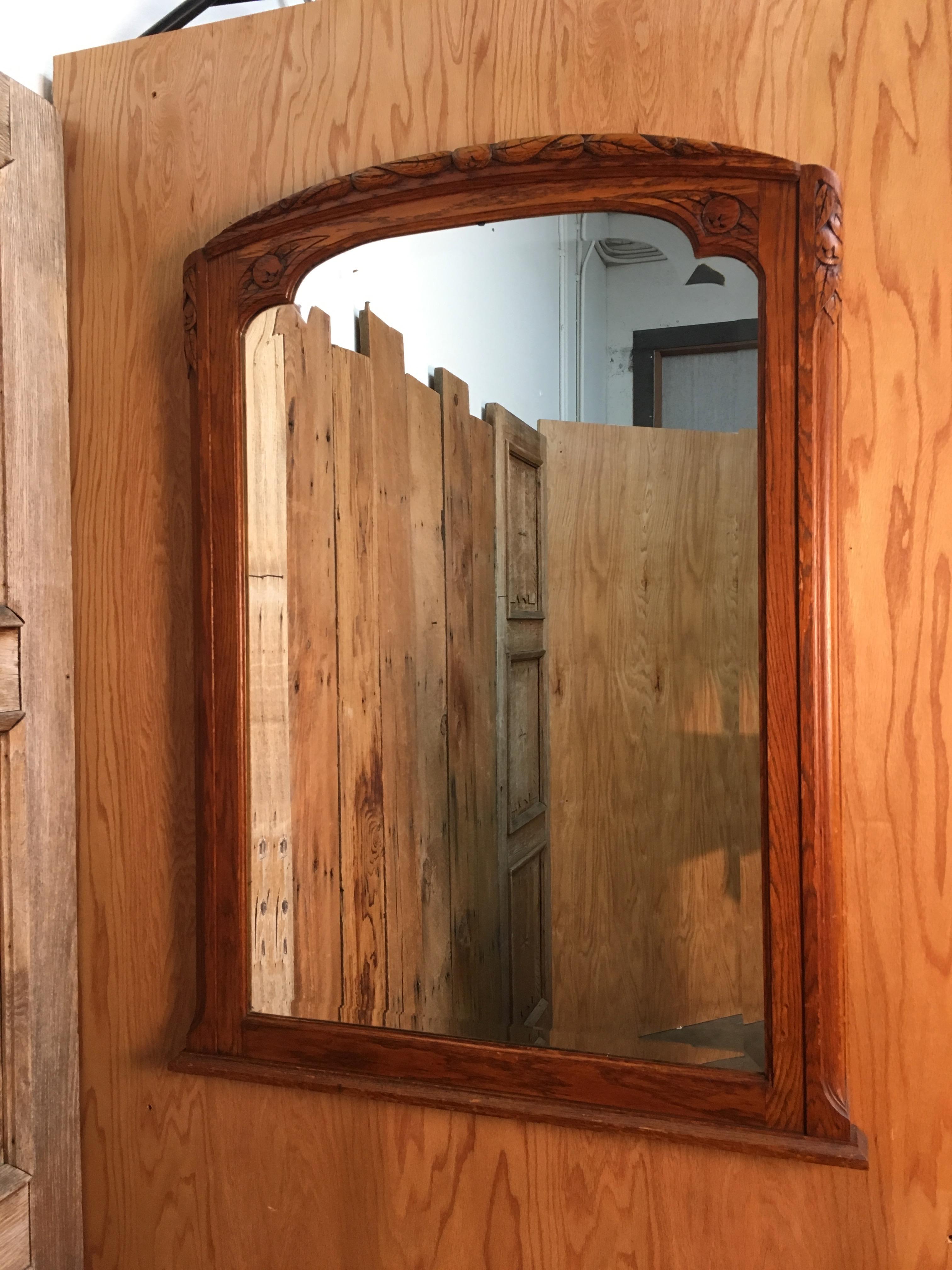 Art Deco Mirror with Carved Foliage 3