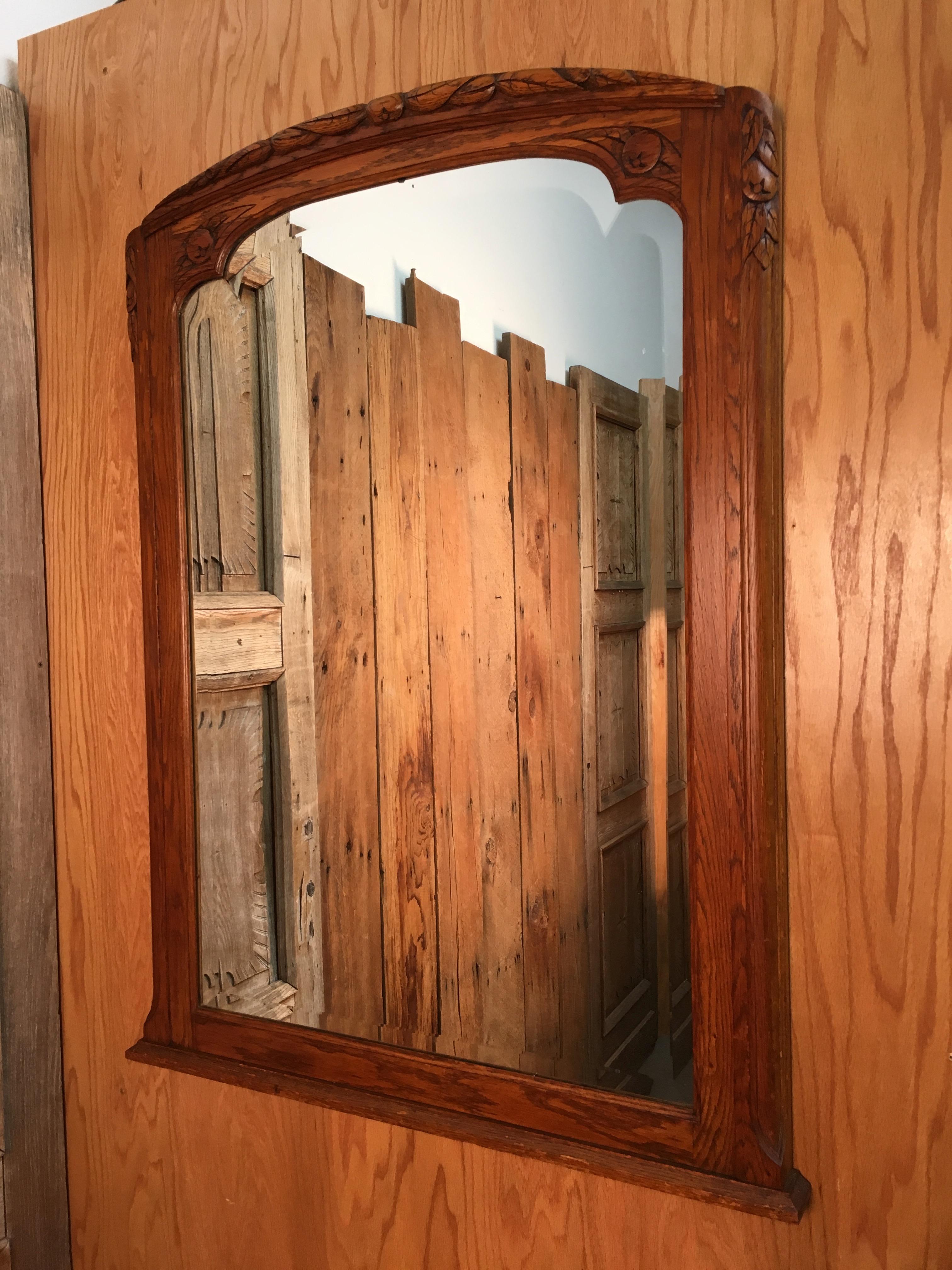 Art Deco Mirror with Carved Foliage 4