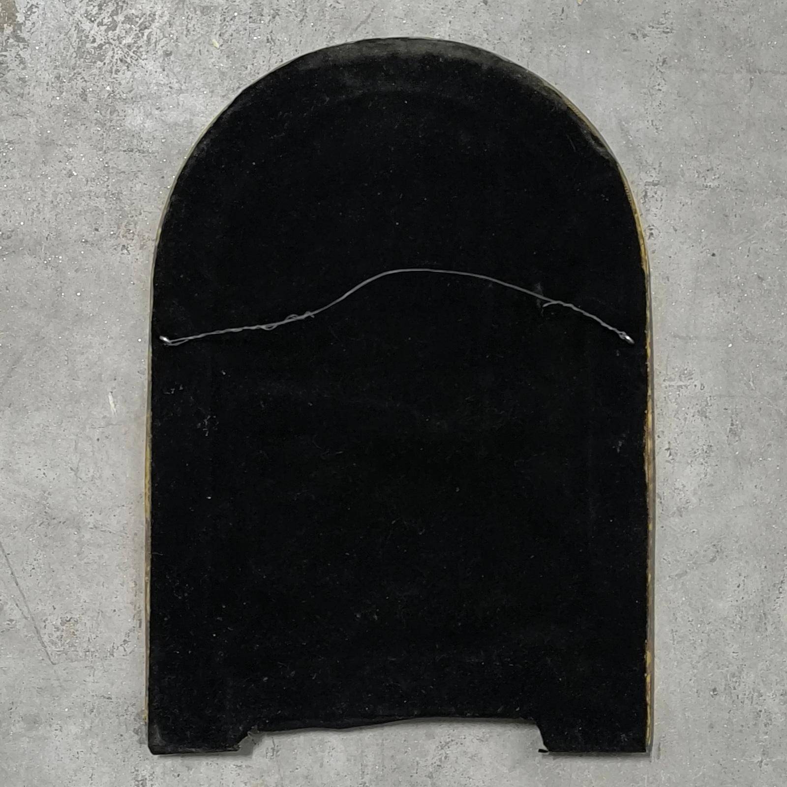 Art Deco Mirror with Mosaic Frame with Brass and Bone Inlay, Italy 1960s 3