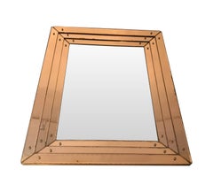 Art Deco Mirror with Rose Mirrored Surround