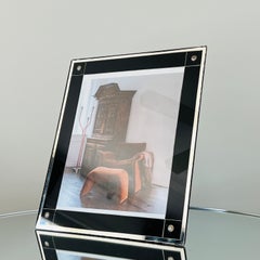 Art Deco Mirrored and Black Glass Picture Frame, c. 1930's