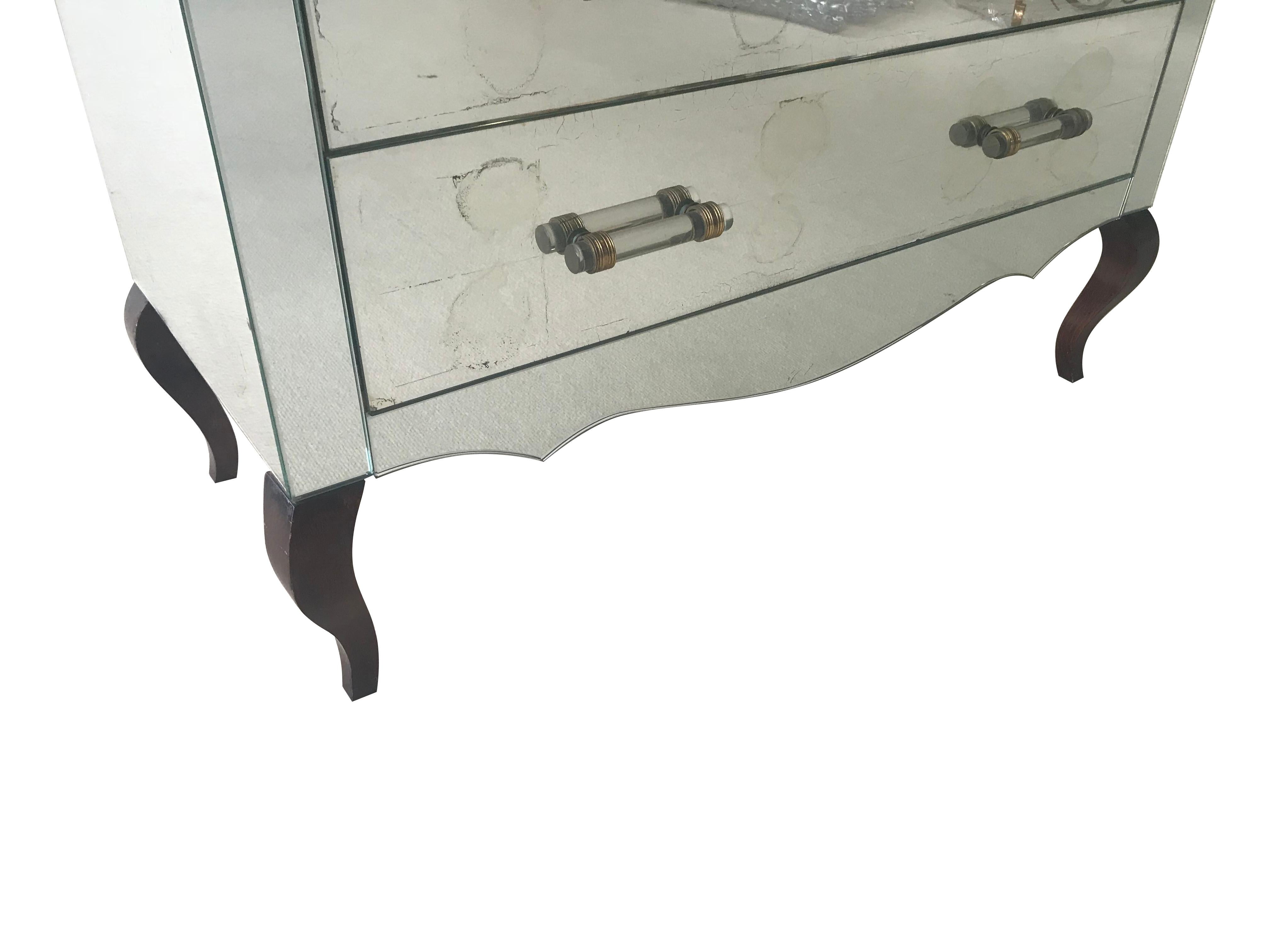 art deco mirrored chest of drawers