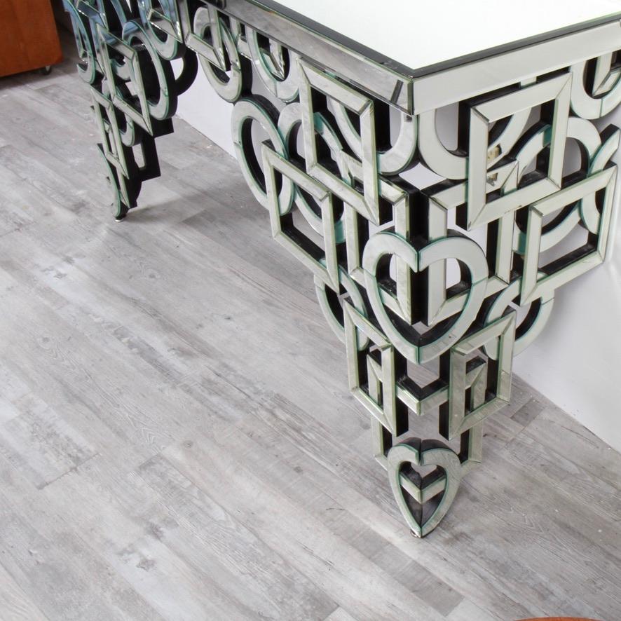 Art Deco Style Mirrored Console Table For Sale 5