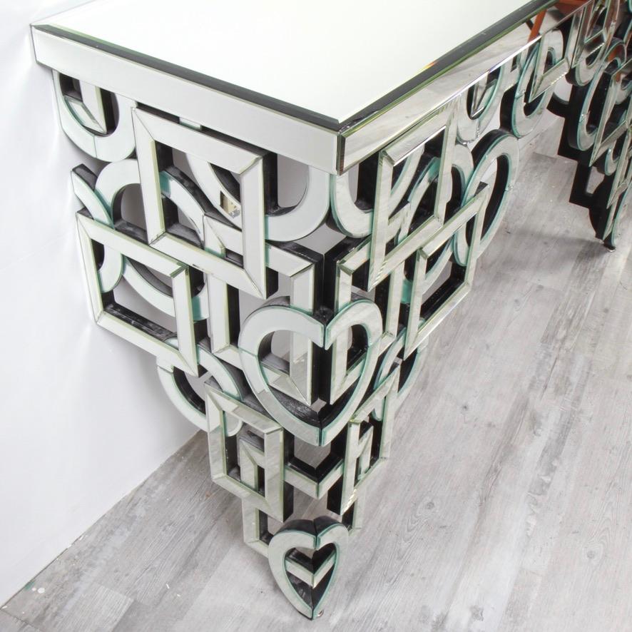 Art Deco Style Mirrored Console Table For Sale 6