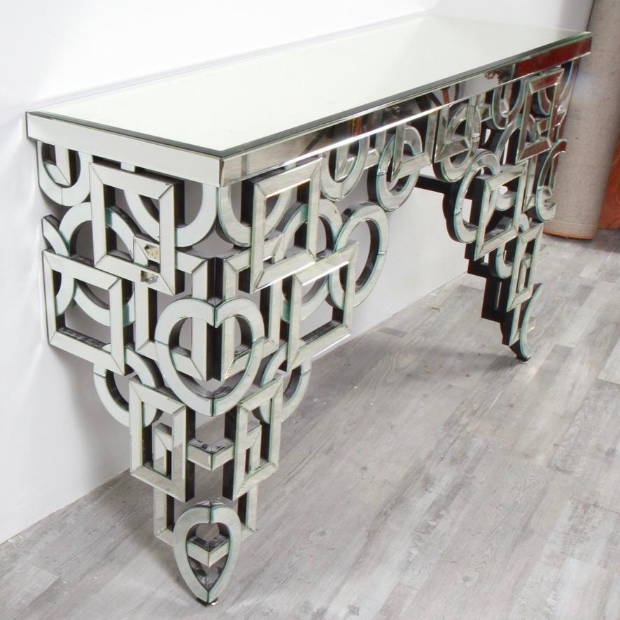 Art Deco Style Mirrored Console Table For Sale 3