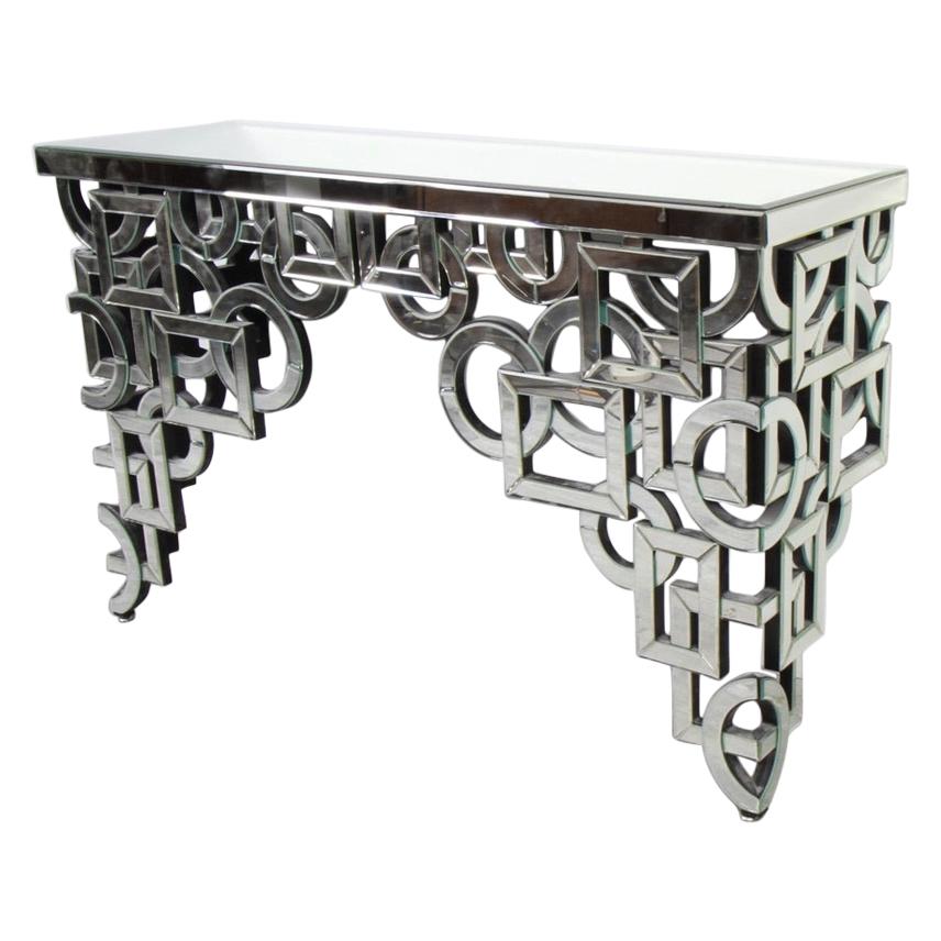 Art Deco Style Mirrored Console Table