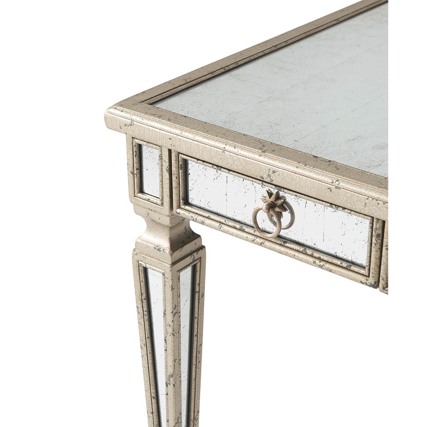 Art Deco Mirrored Desk (Versilbert) im Angebot