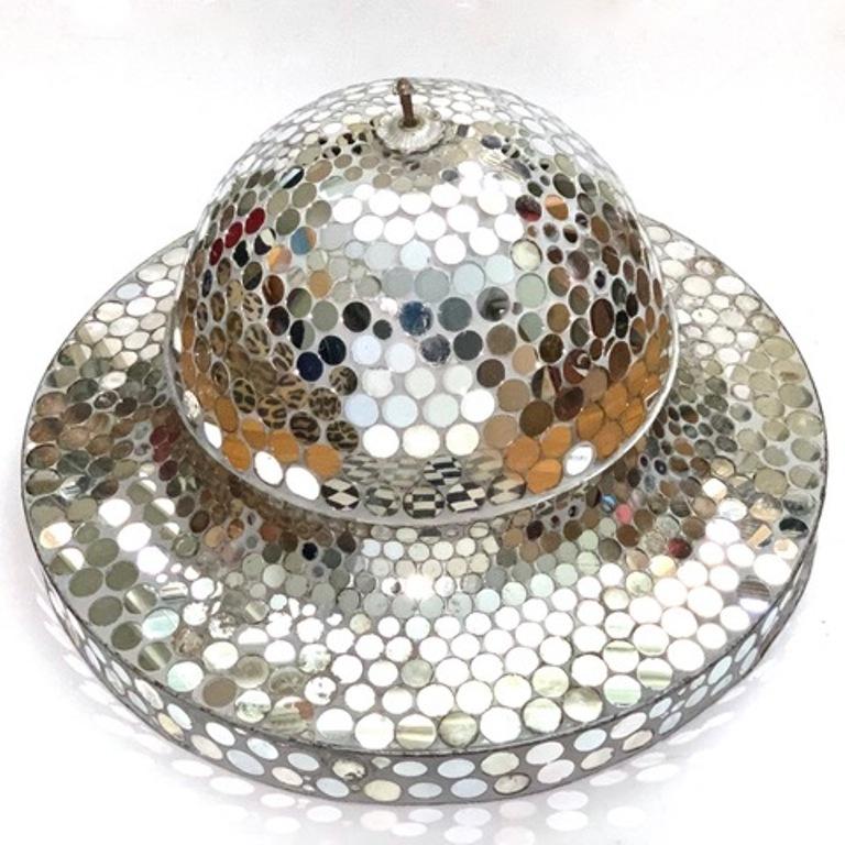 American Art Deco Mirrored Disco Pendant