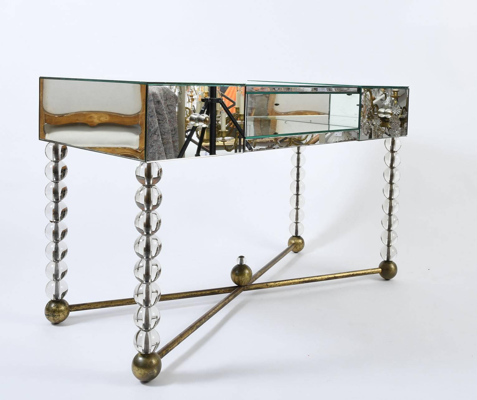 20th Century Art Deco Mirrored Dressing Table