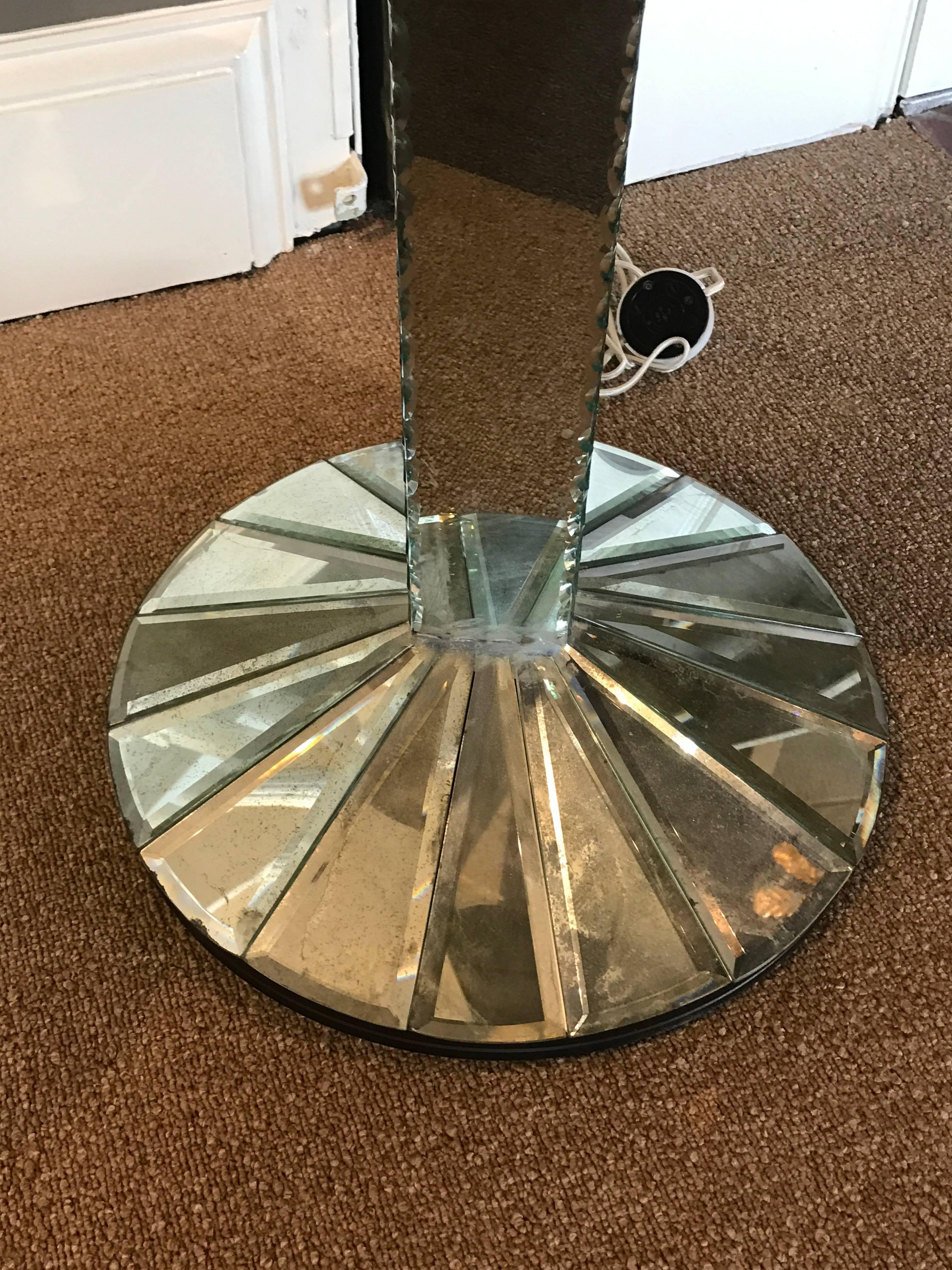 Art Deco Mirrored Floor Lamp In Good Condition In West Palm Beach, FL