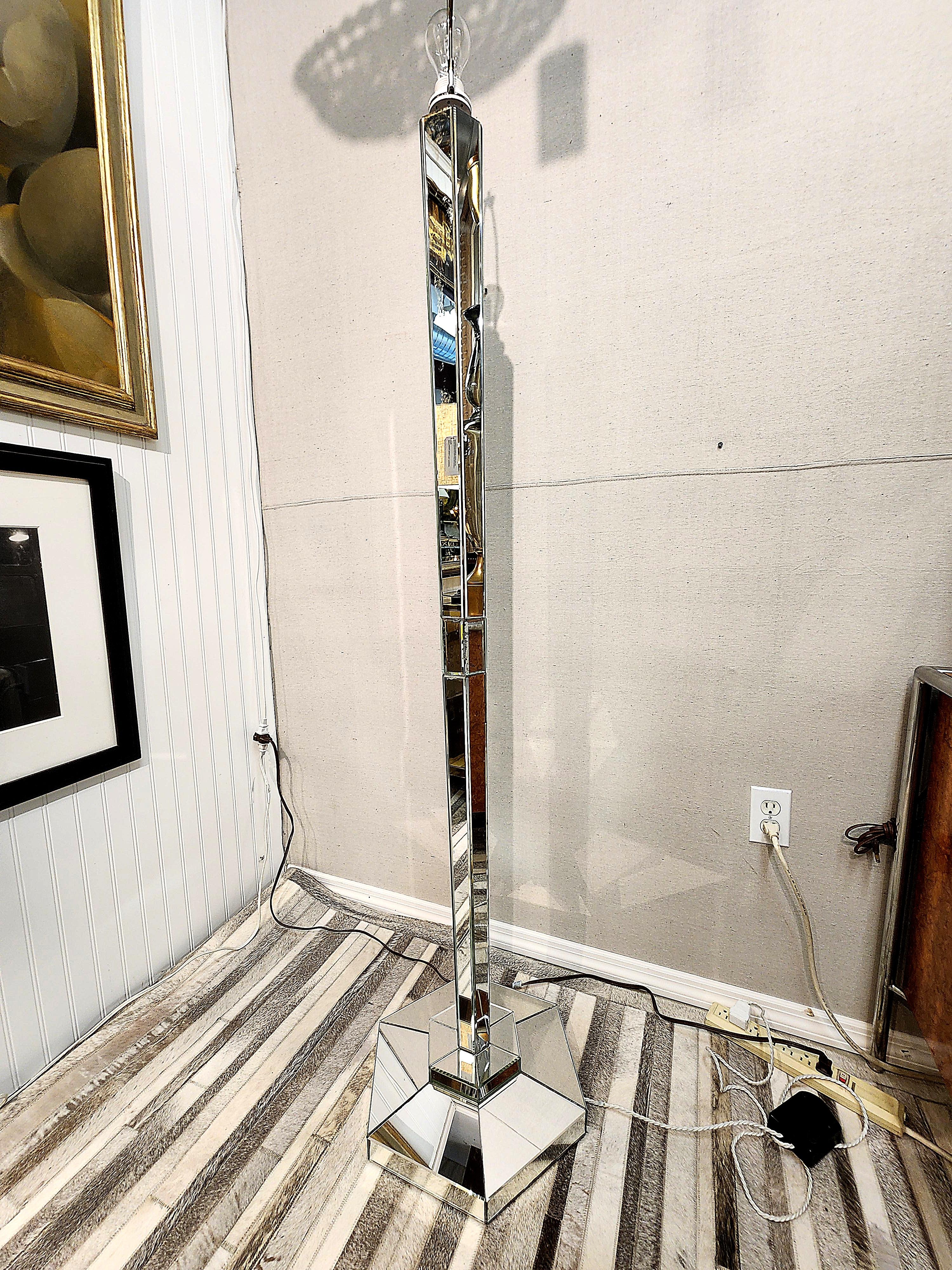  Mirrored Floor Lamp French Art Deco  For Sale 1