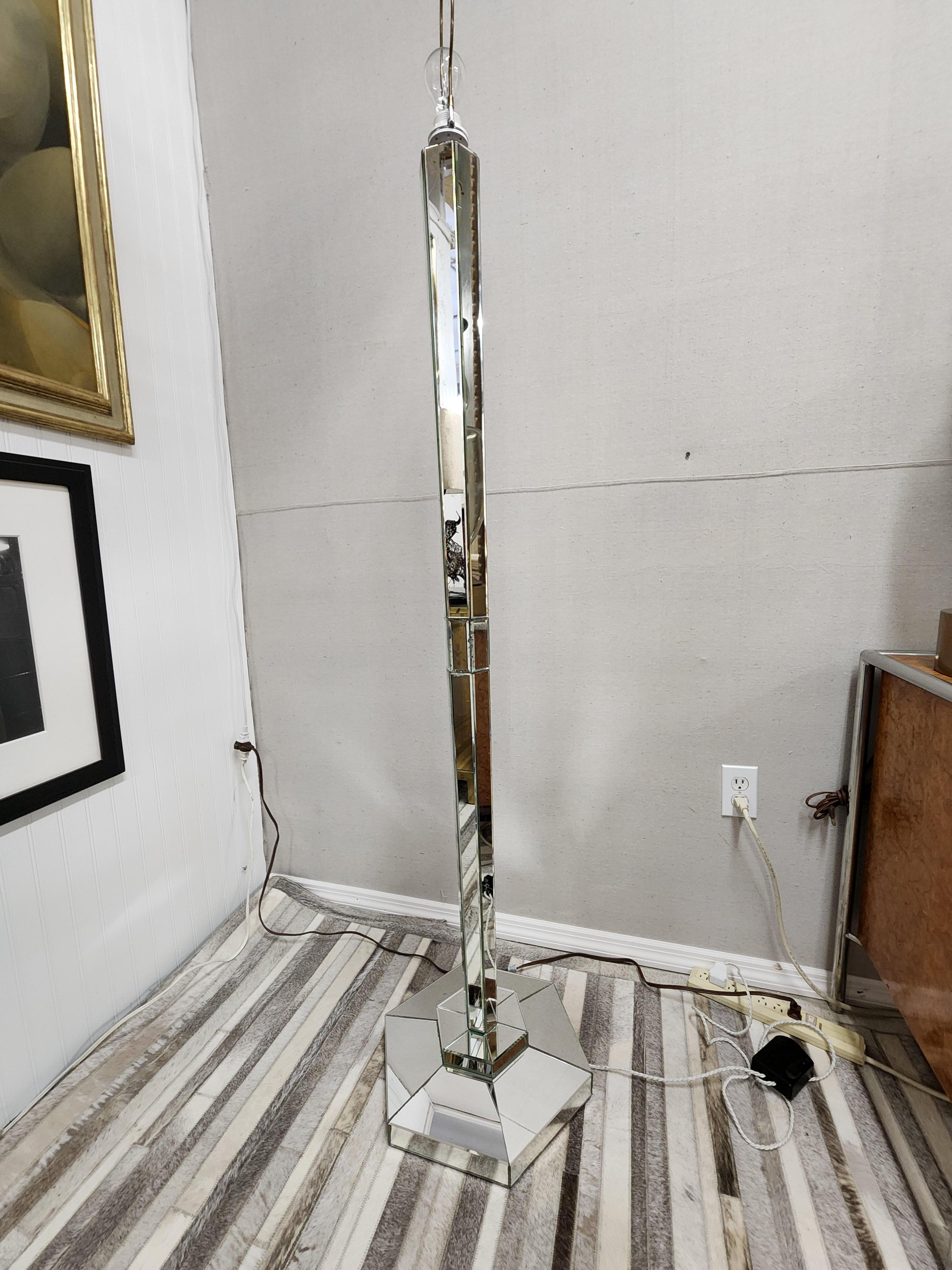  Mirrored Floor Lamp French Art Deco  For Sale 2