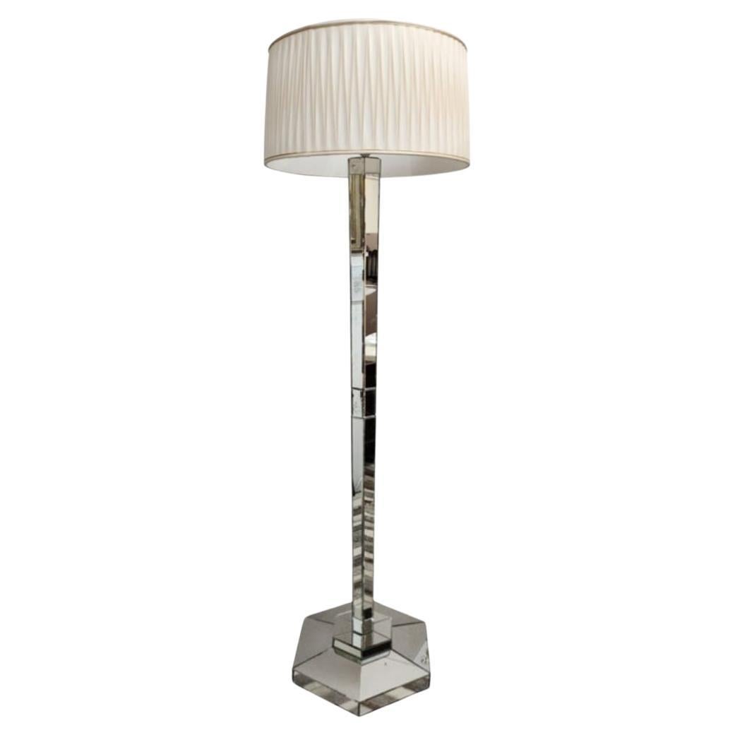  Mirrored Floor Lamp French Art Deco  For Sale