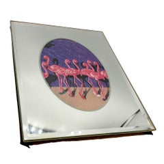 Art Deco Mirrored Glass Oval View 4x6 Picture Frame