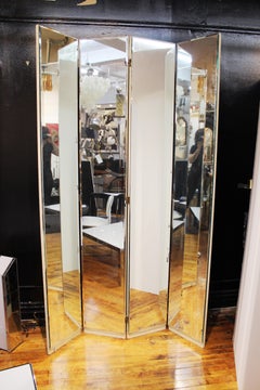 Art Deco Mirrored Panel Folding Screen