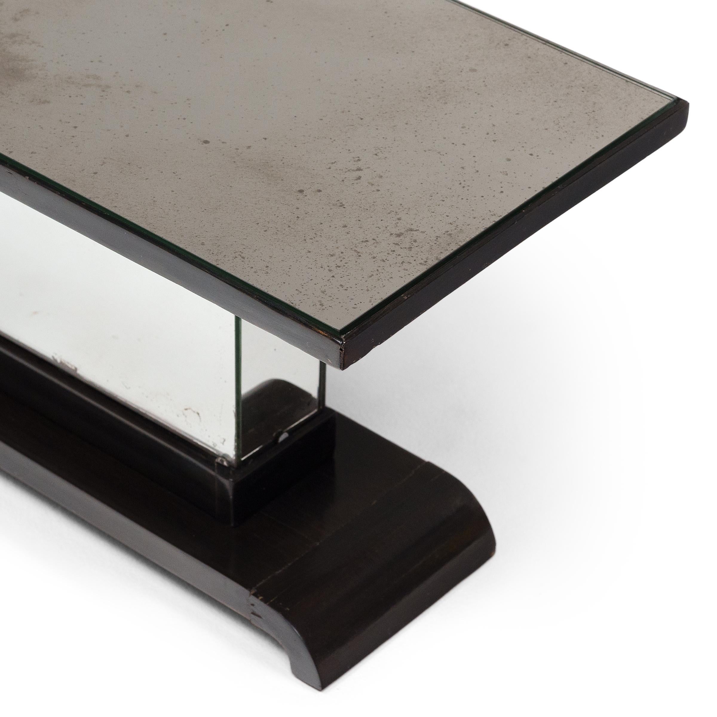 Mid-20th Century Art Deco Mirrored Pedestal Table, c. 1930s For Sale