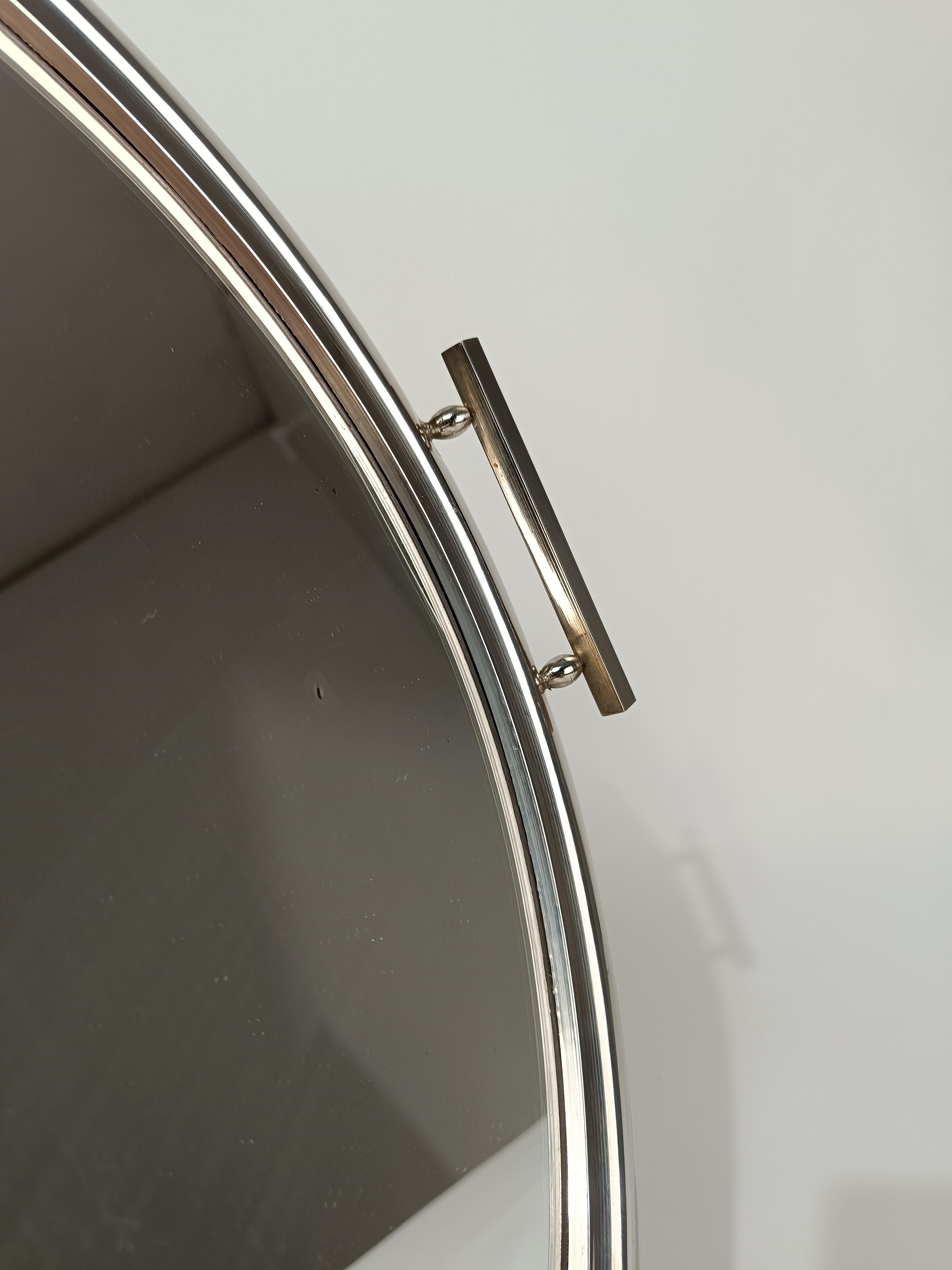 Plateau rond Art Déco en métal chromé, Italie 1930 en vente 4