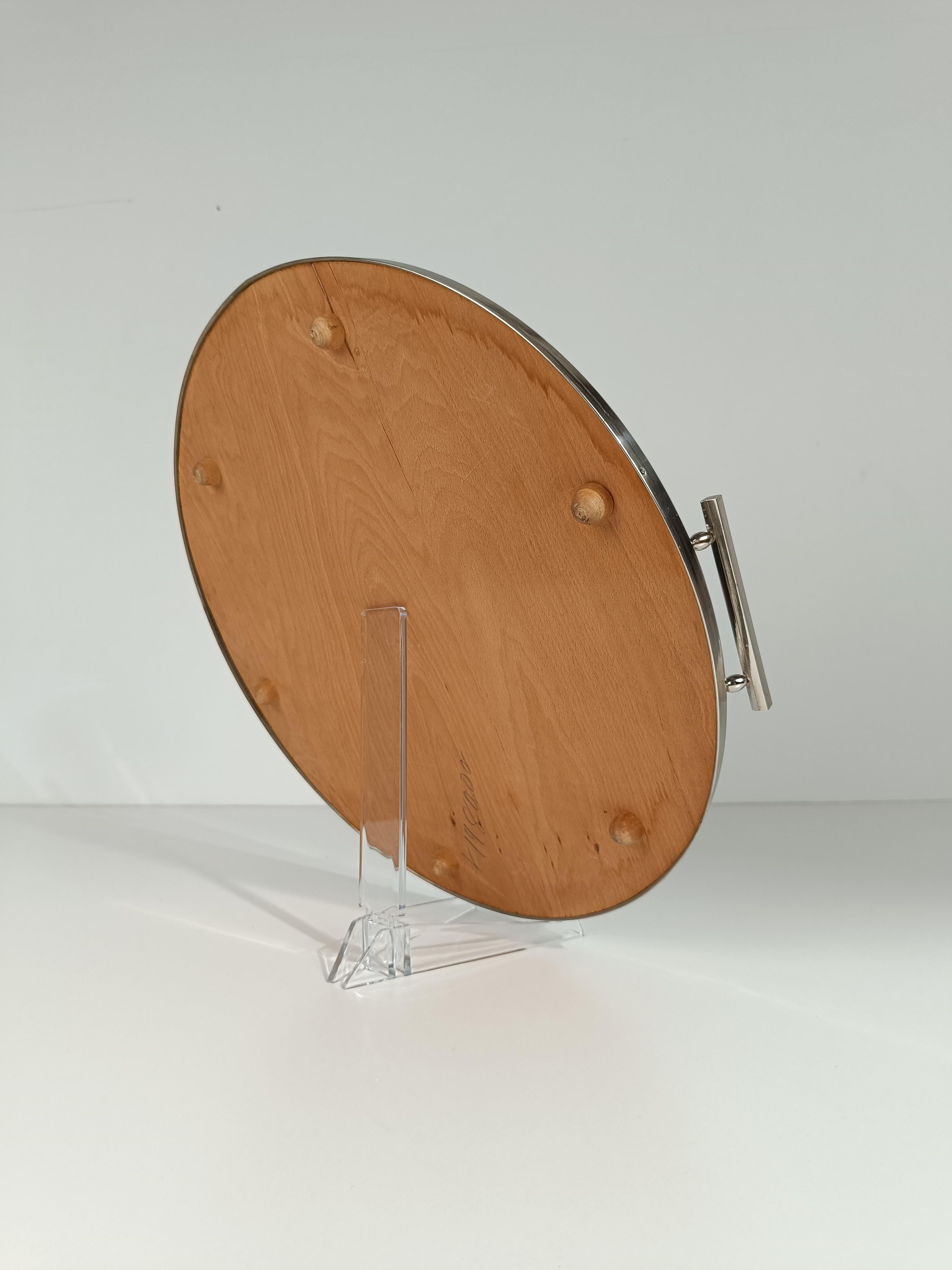 Plateau rond Art Déco en métal chromé, Italie 1930 en vente 8